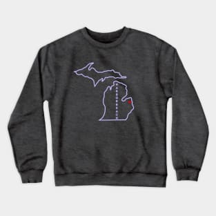 Harbor Beach MI Love (Lavendar) Crewneck Sweatshirt